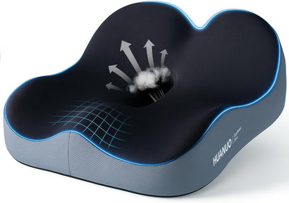 HUANUO Ergonomic Coccyx Seat Cushion – Non-Slip & Breathable