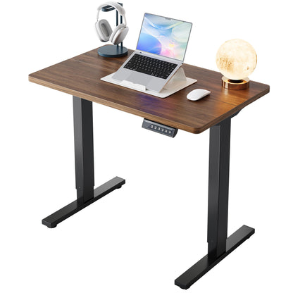 HUANUO 55 x 28 inch Electric Standing Desk Adjustable Height, 4 Memory Height Settings, Sit Stand Up Desk for Home Office & Computer Workstation, Light Walnut