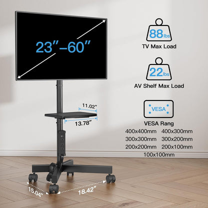 Rolling TV Stand For 23" To 60" TVs