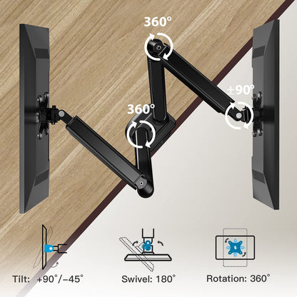 HUANUO HNDSK4 Dual Monitor Mount for 13-27 Inch Screens
