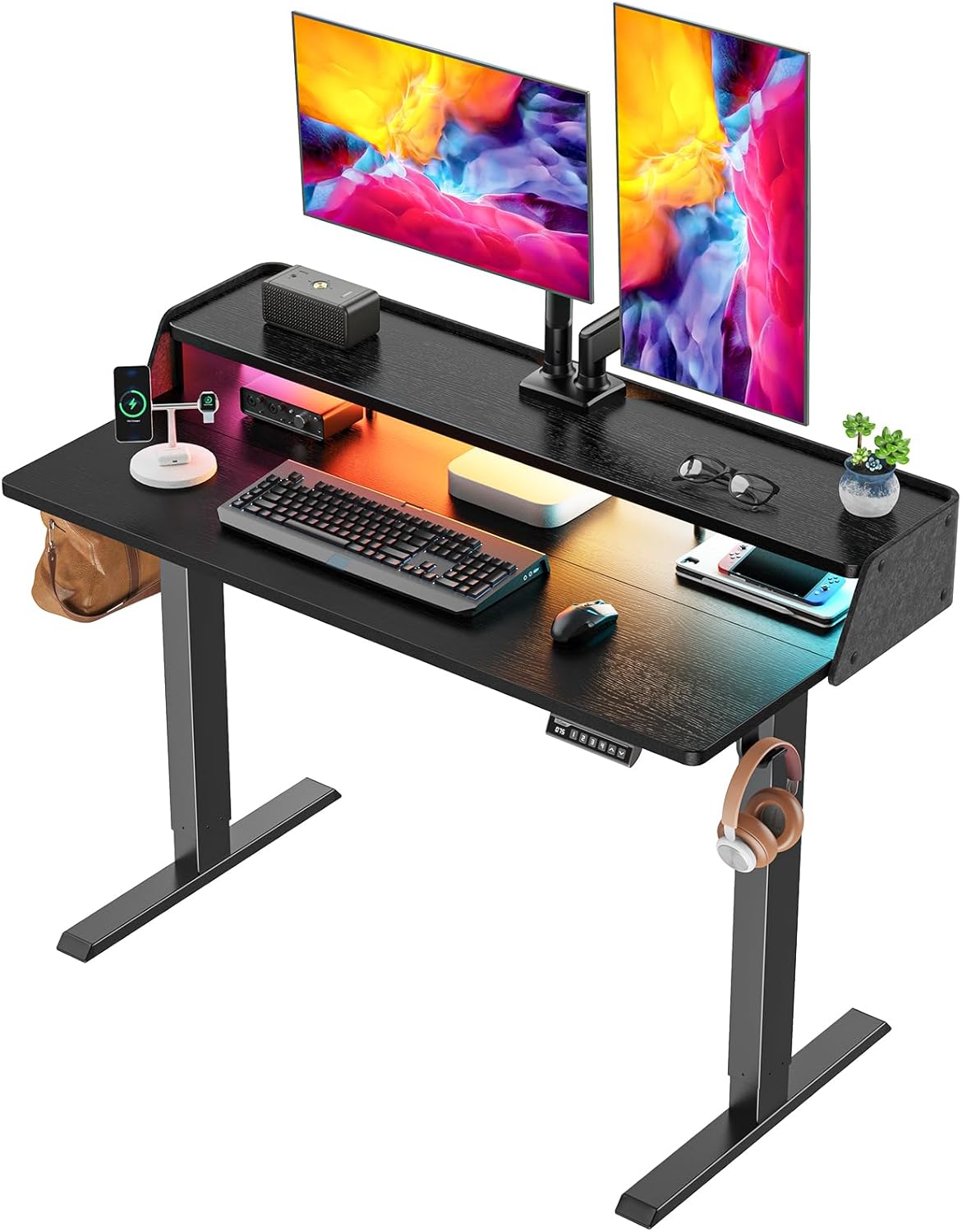 Electric Height Adjustable RGB Gaming Desk