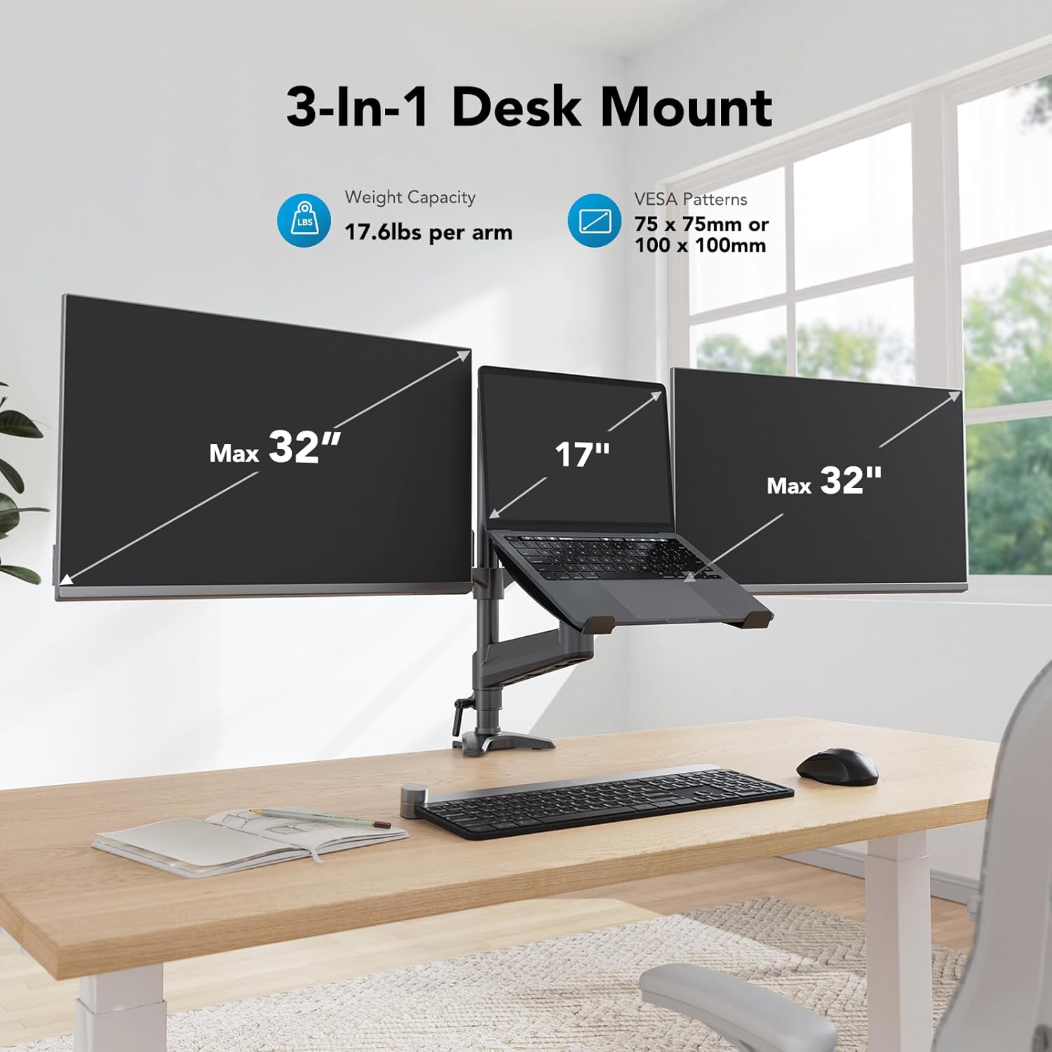 Dual Monitor and Laptop Mount