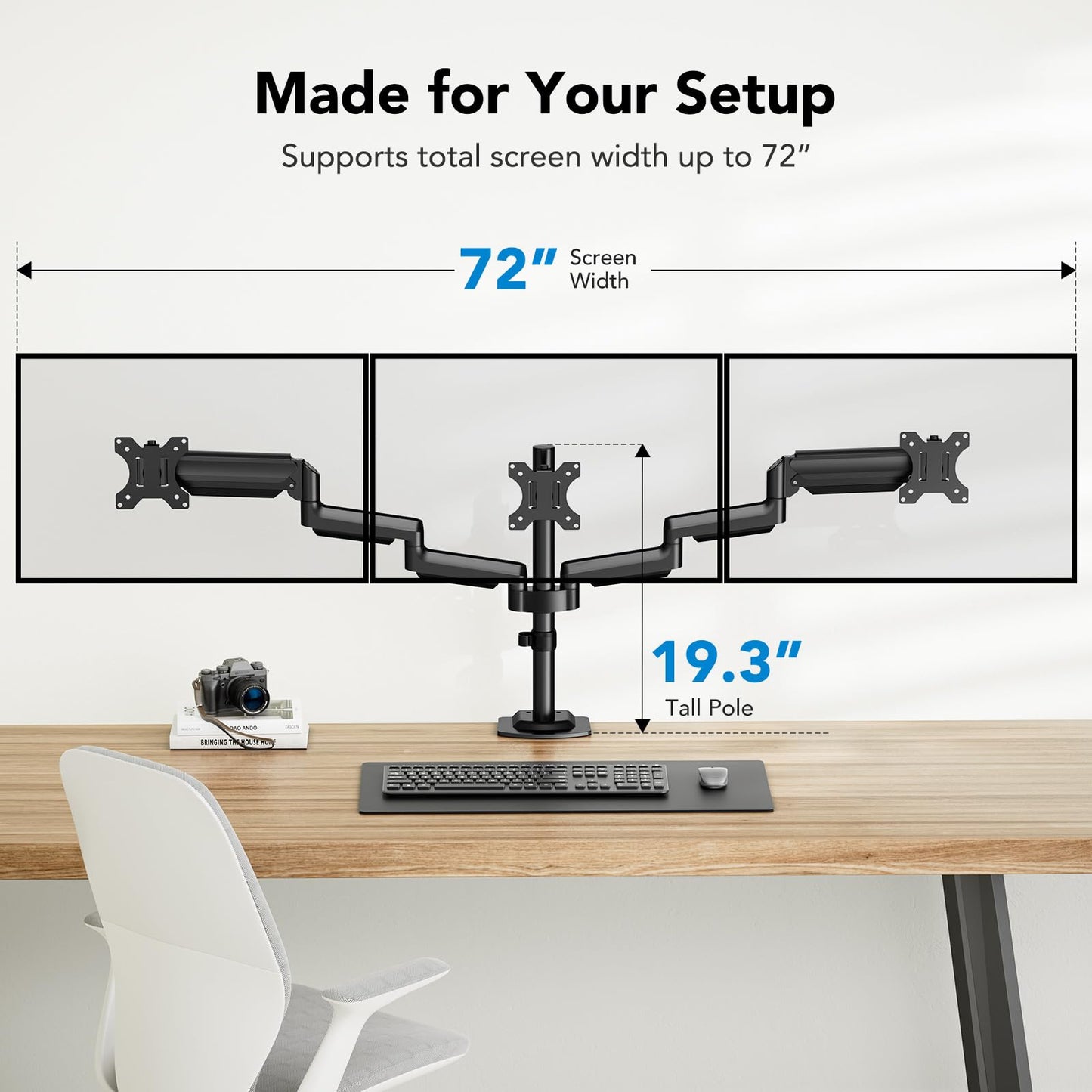 TS6 Triple Monitor Mount for 13"-27" Screens