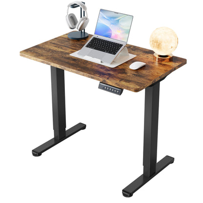 HUANUO 55 x 28 inch Electric Standing Desk Adjustable Height, 4 Memory Height Settings, Sit Stand Up Desk for Home Office & Computer Workstation, Light Walnut