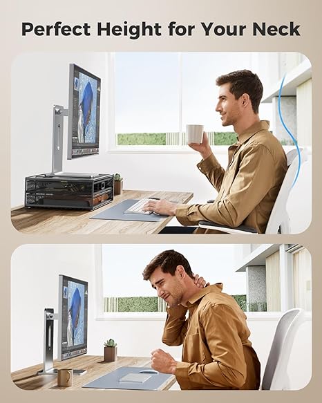Metal Monitor Riser stand with Drawer
