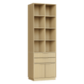 73" Premium Vapor Bookshelf - Fluted - Natural Oak