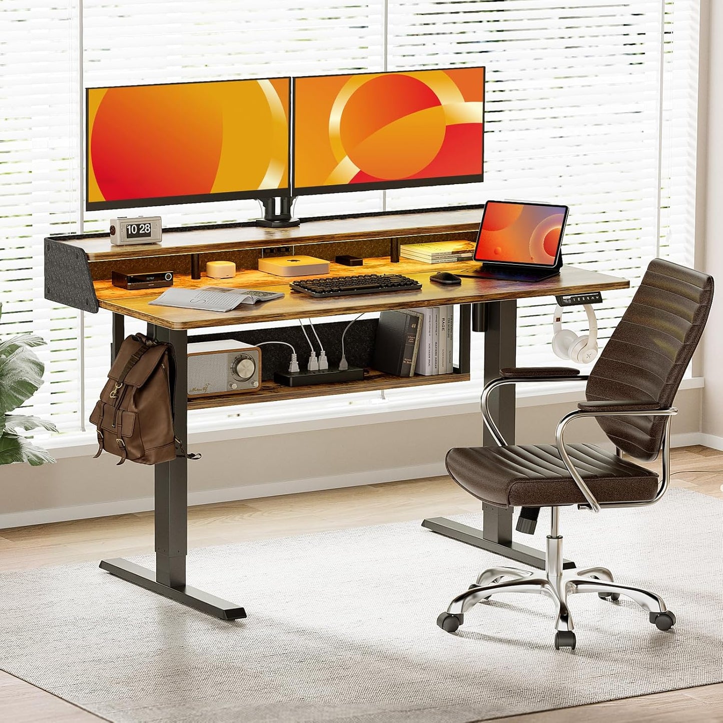 RGB Desk with Storage Shelves