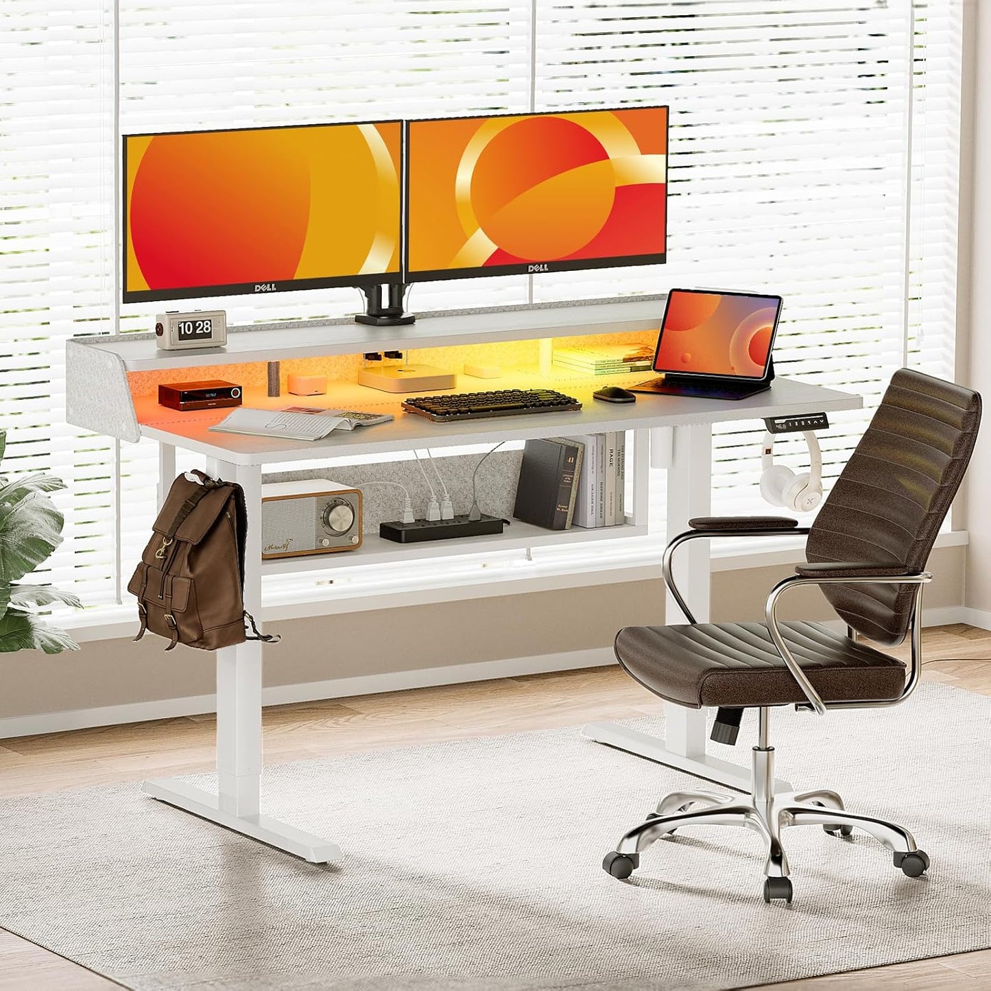 RGB Desk with Storage Shelves