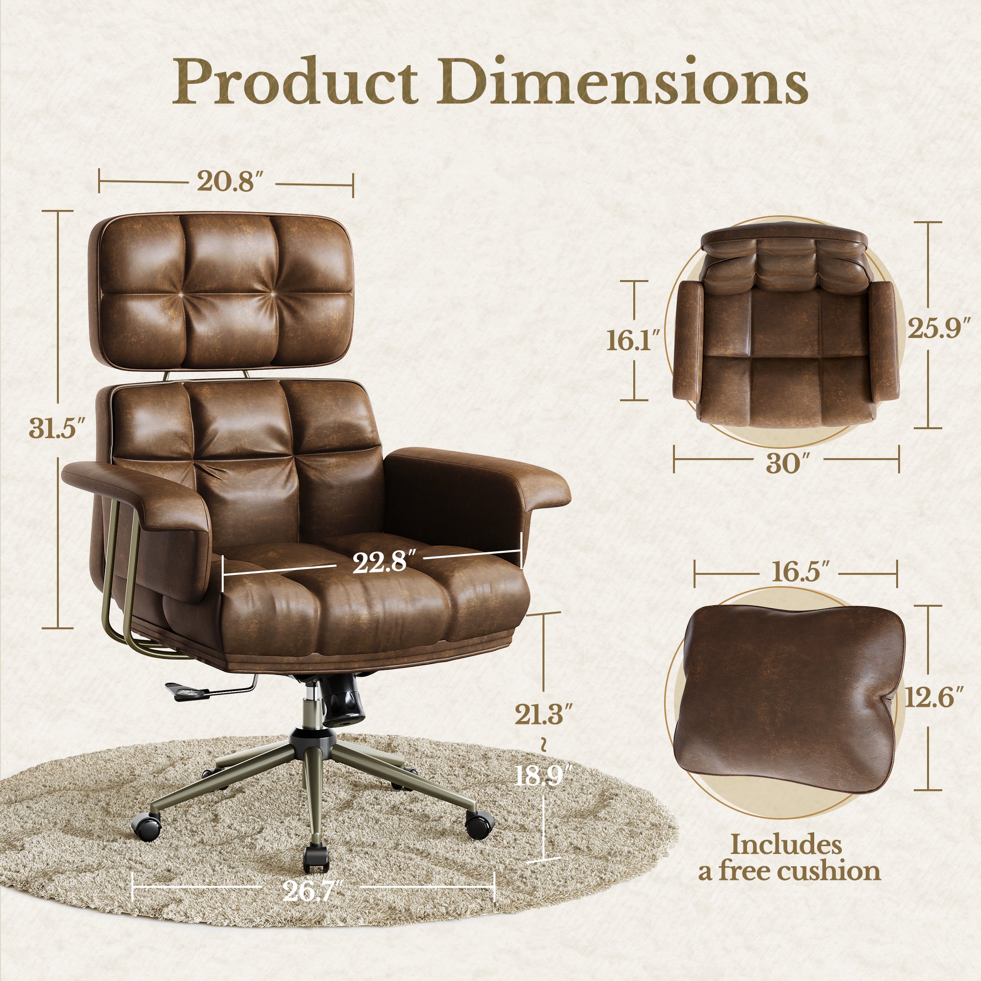 Ultra-Comfort Thickened Seat Executive Office Chair