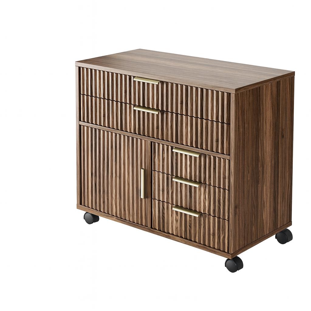 Fluted Mobile Office Cabinet
