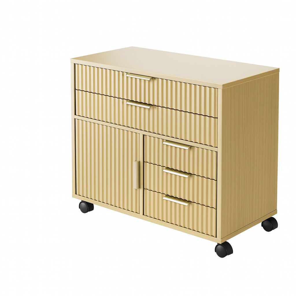 Fluted Mobile Office Cabinet