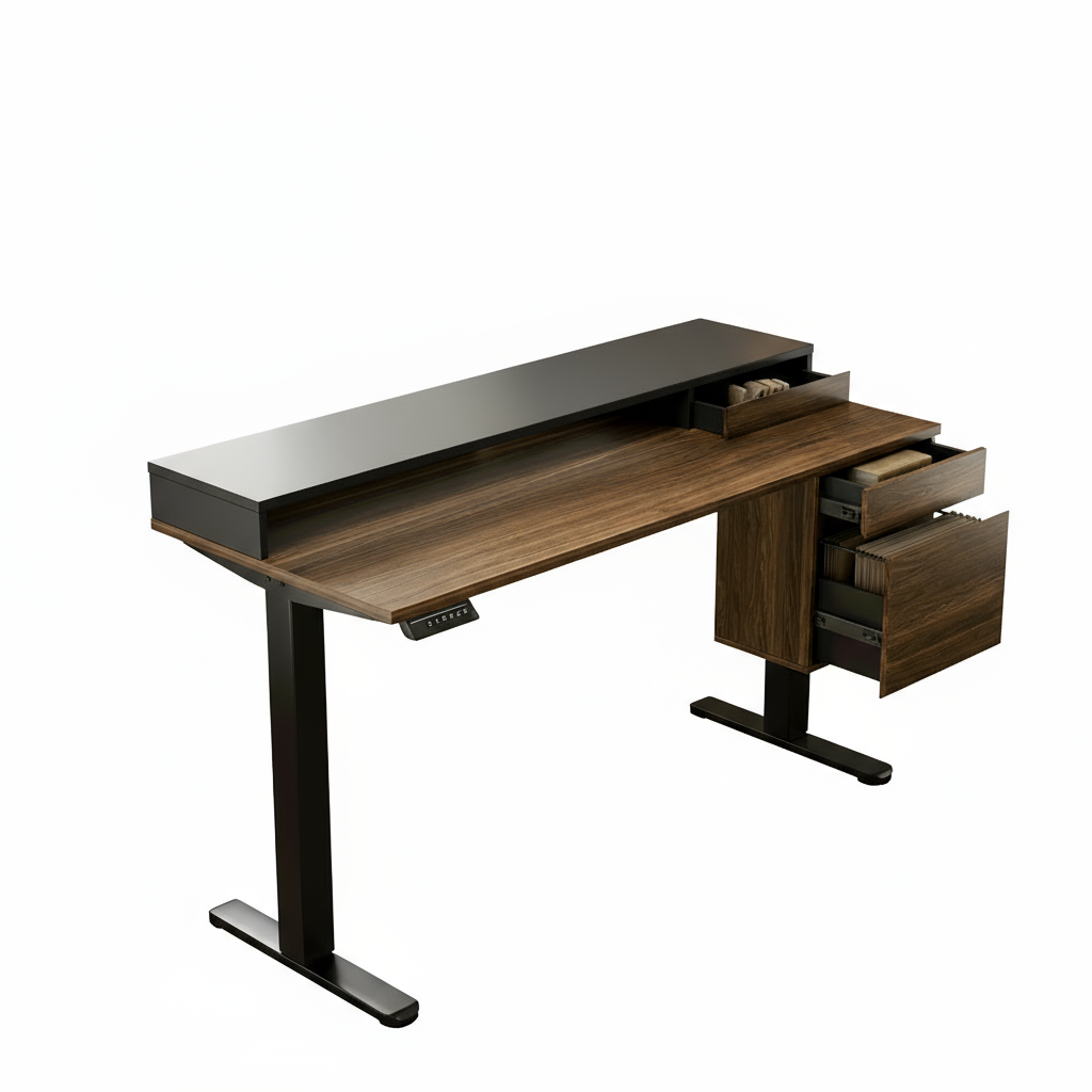 Whole-piece Standing Desk - Single Side 3 Drawers
