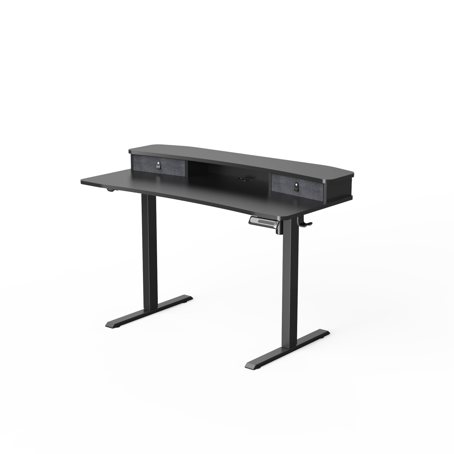 HUANUO electric standing desk with adjustable height and storage compartments