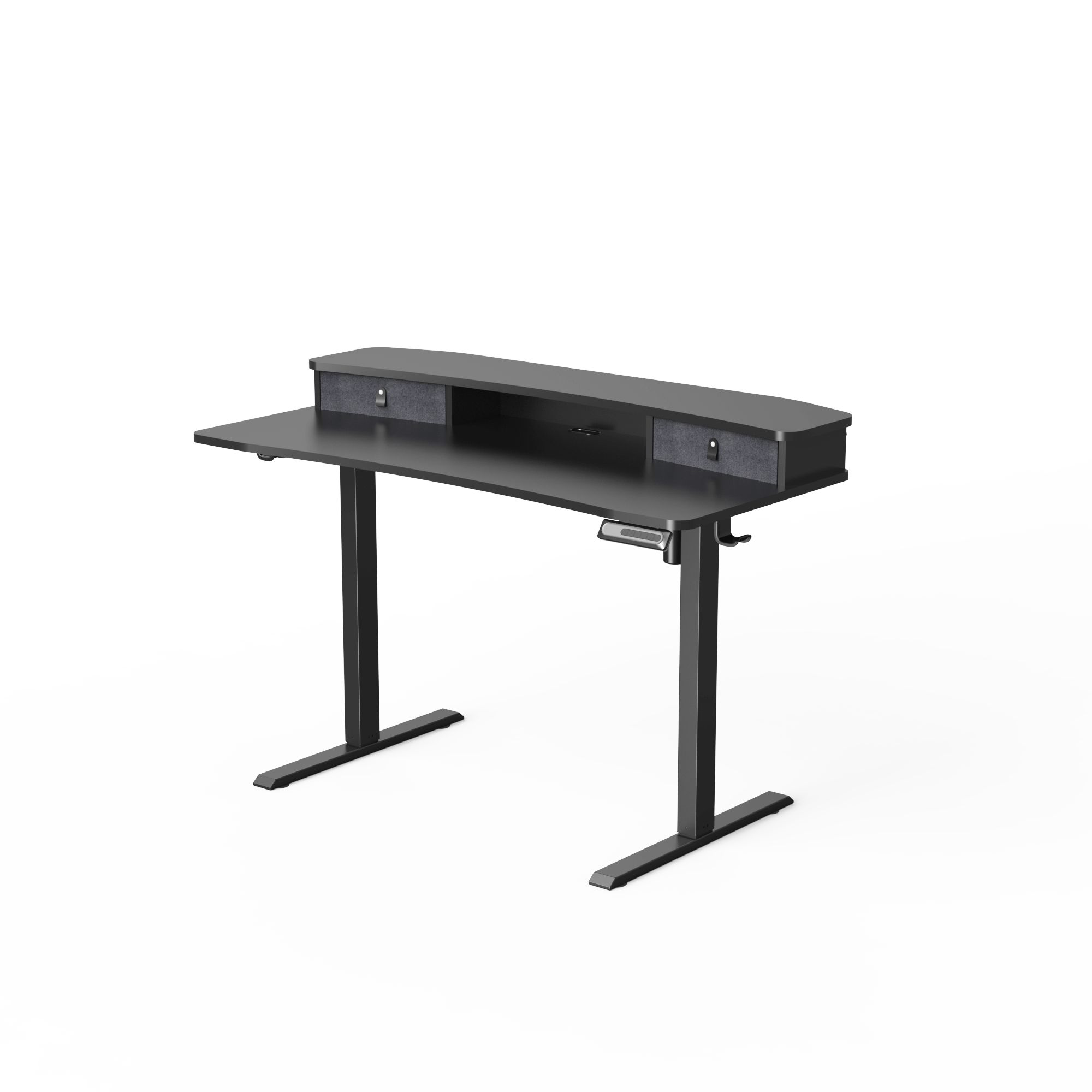 HUANUO electric standing desk with adjustable height and storage compartments