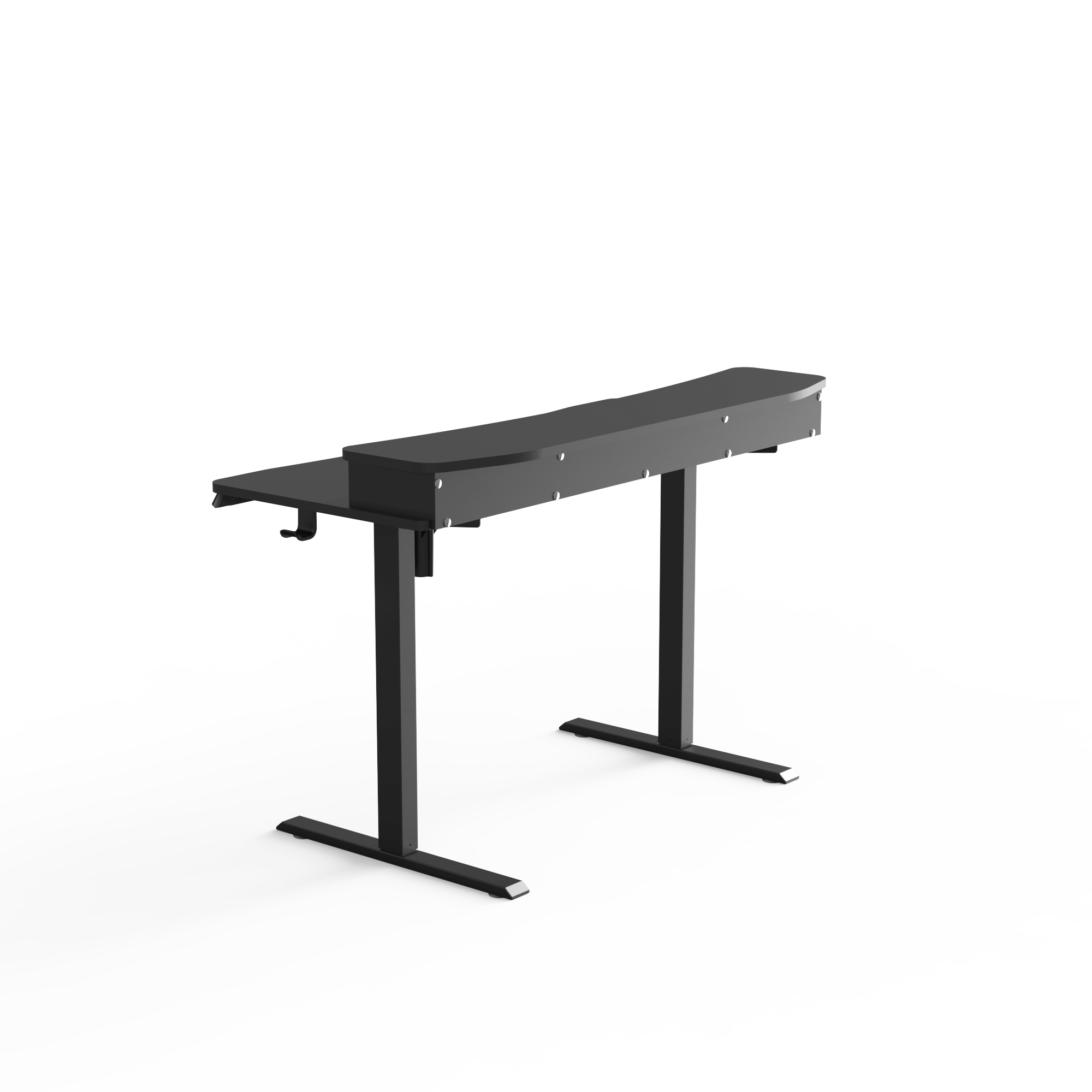 HUANUO ergonomic electric standing desk with curved front edge and monitor mount compatibility