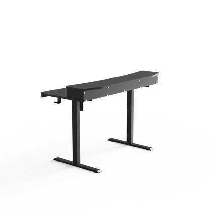 HUANUO ergonomic electric standing desk with curved front edge and monitor mount compatibility