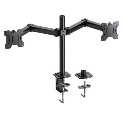 HUANUO dual monitor mount with dual adjustable arms for screens up to 30 inches.