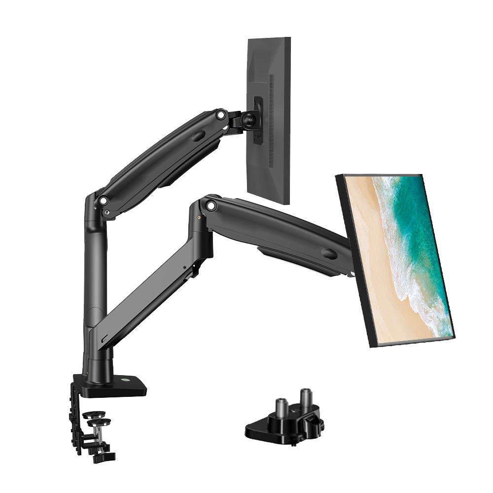 HUANUO dual monitor mount with adjustable arms for 13-35 inch screens