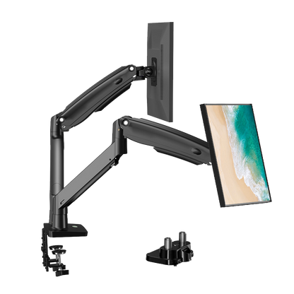 HUANUO dual monitor mount with adjustable arms for 13-35 inch screens