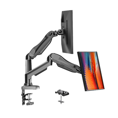 HUANUO dual monitor mount with adjustable arms for 13 to 30 inch screens