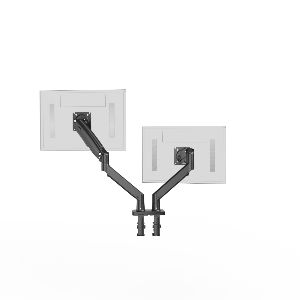 HUANUO dual monitor mount with two adjustable arms for 13 to 35 inch screens.