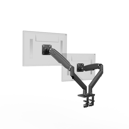 Adjustable HUANUO dual monitor mount for 13-35 inch ultrawide screens.