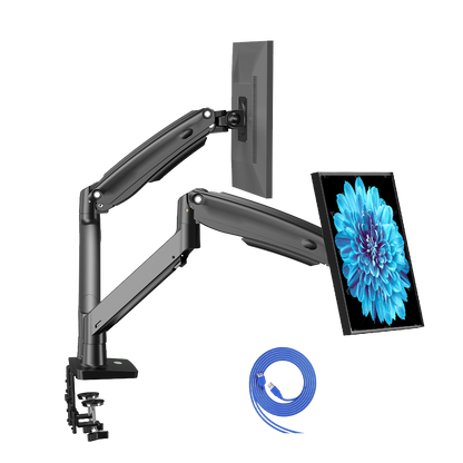 HUANUO dual monitor mount with adjustable arms for 13 to 35 inch screens