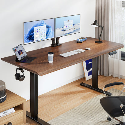 HUANUO standing desk with dual monitors and ergonomic workspace setup