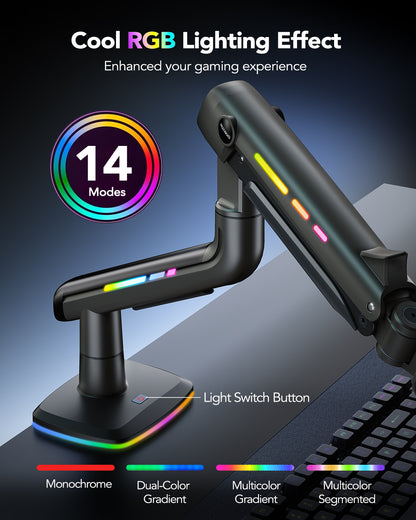 SS43 Single Monitor Arm with RGB Light