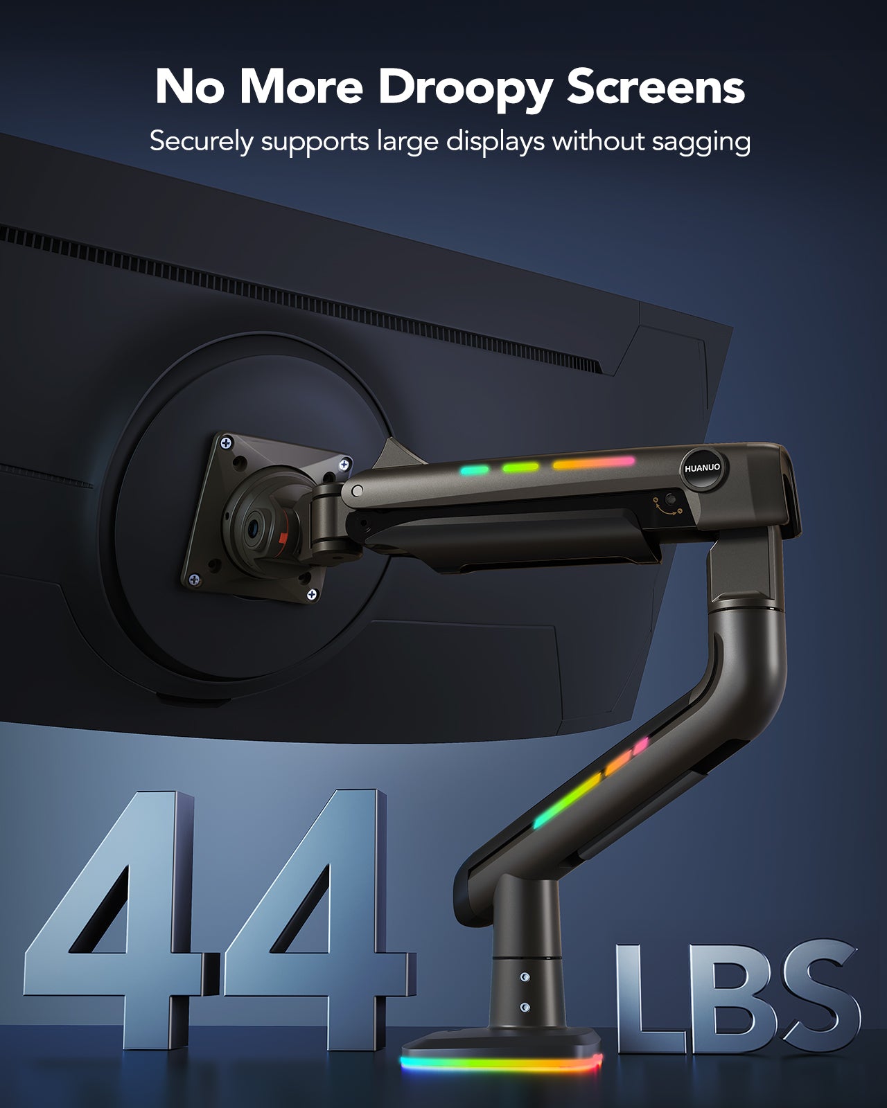 SS43 Single Monitor Arm with RGB Light