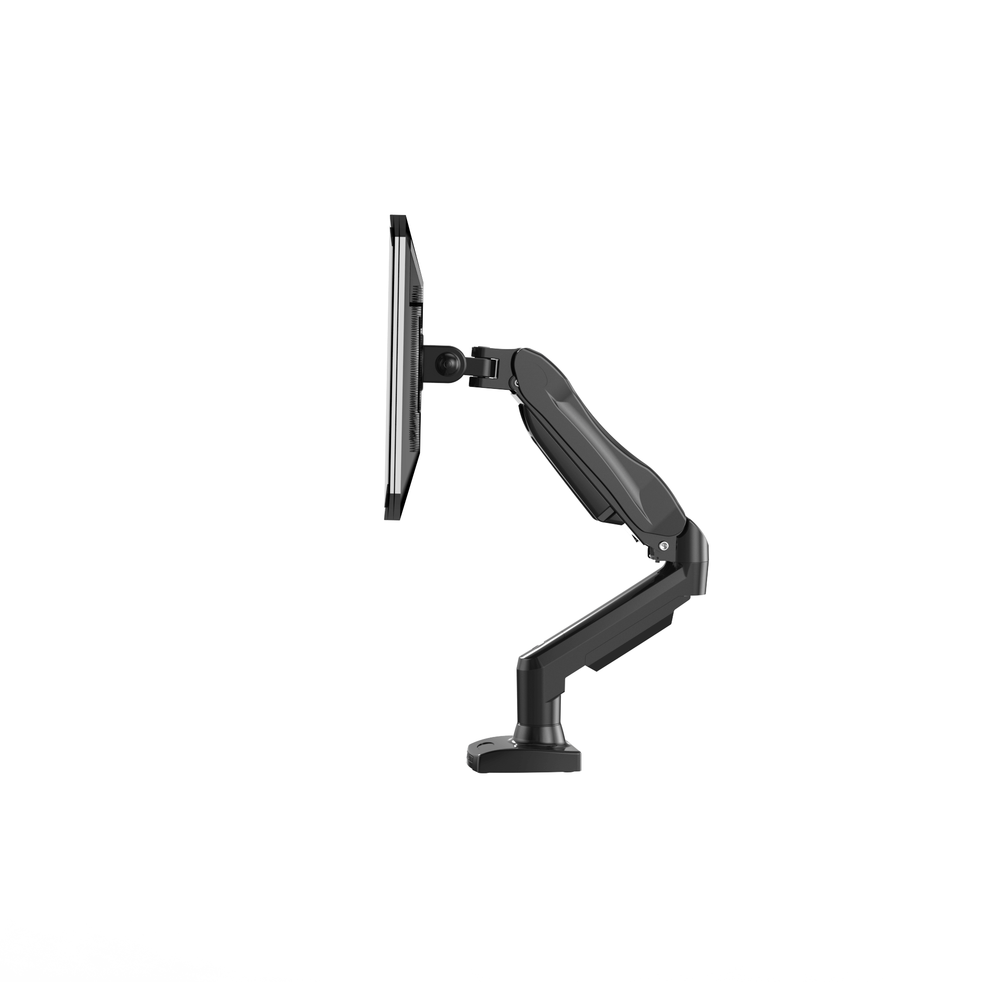 Side view of HUANUO monitor mount showcasing flexibility for 13-32 inch screens.