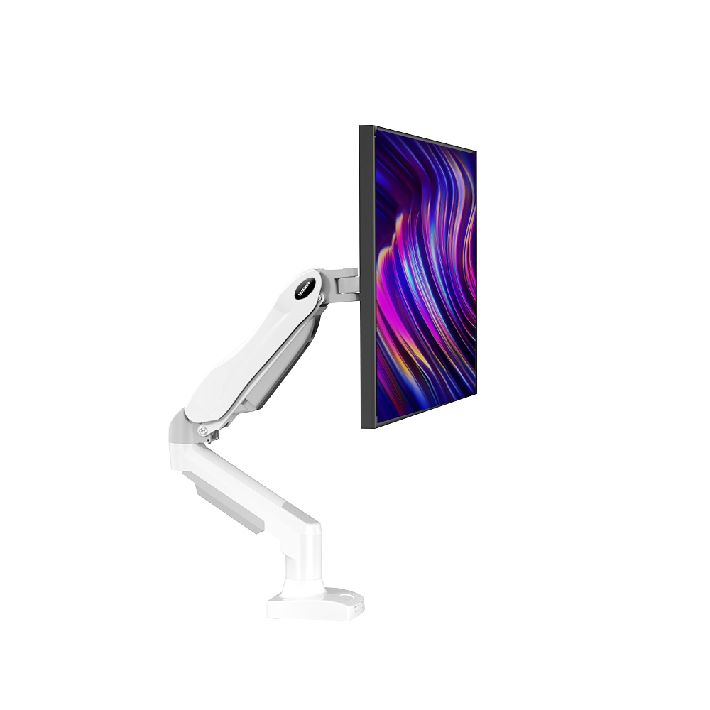 HUANUO HNSS6 adjustable monitor mount with a vibrant screen and articulated arm.