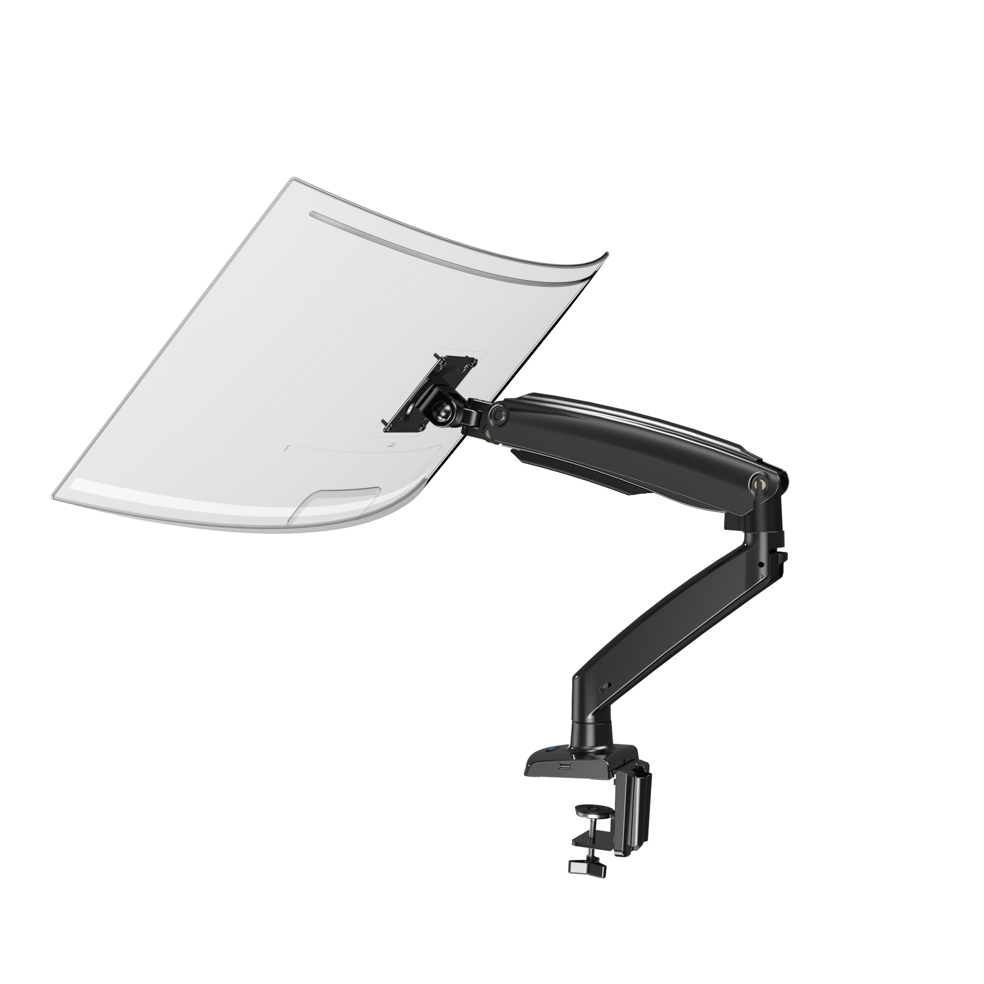 HUANUO adjustable monitor mount arm with clamp for ergonomic office setup.