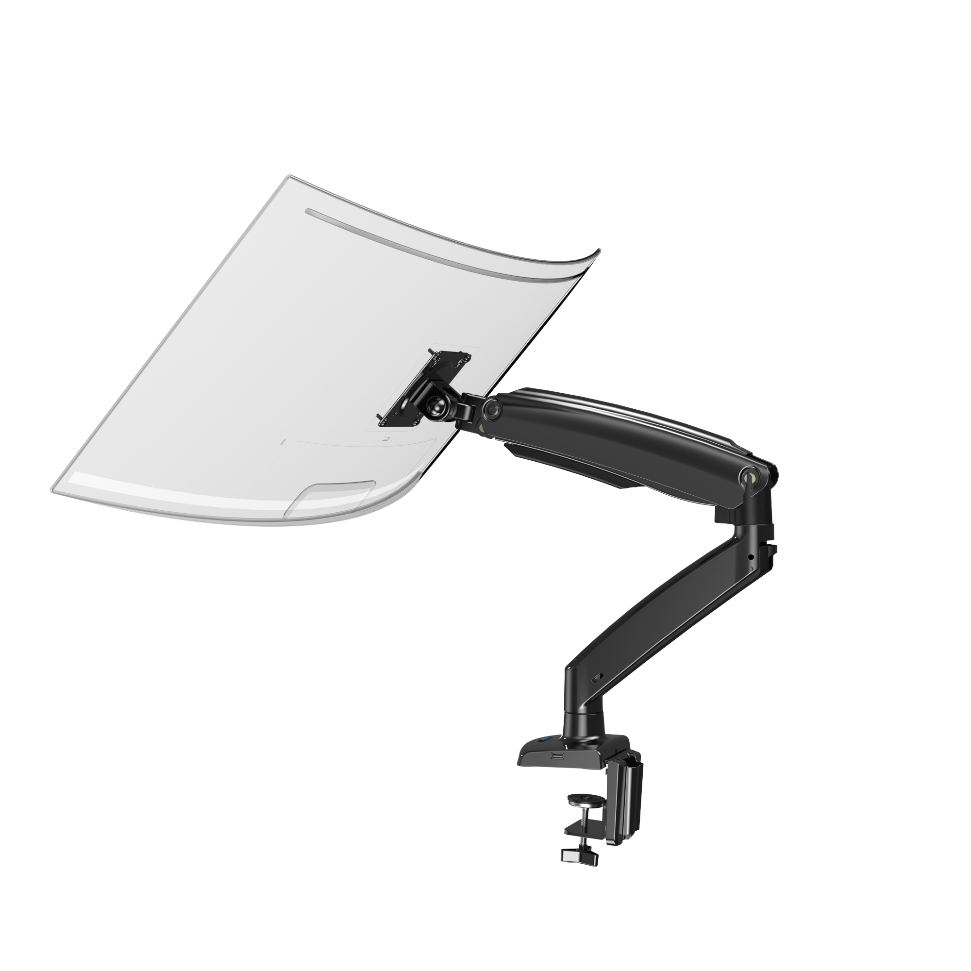 HUANUO adjustable monitor mount arm with clamp for ergonomic office setup.