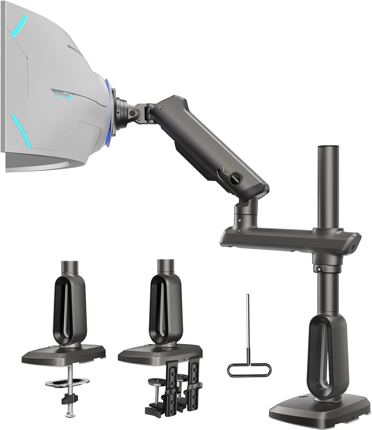 SS44 Single Monitor Arm with RGB Light