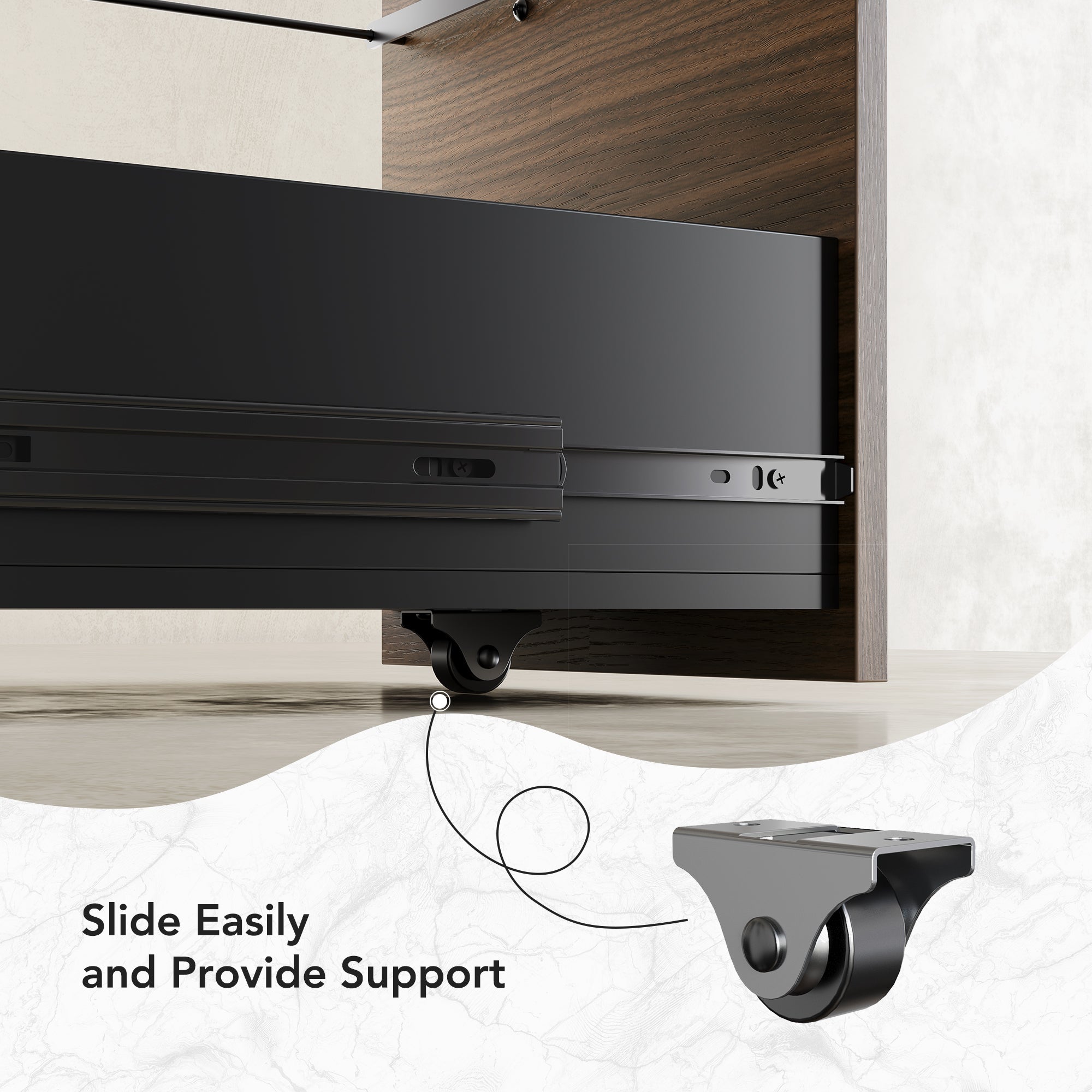 Black & Walnut 3 - Drawer Home Office File Cabinet - 