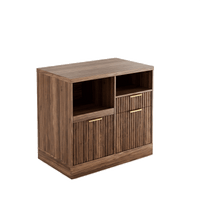 Charging Printer Storage Cabinet - Fluted - Dark Walnut