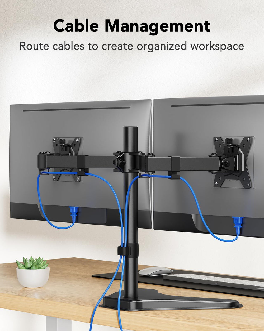 Dual Monitor Mount | 13-32 Inch Screens | Stable Base – HUANUO