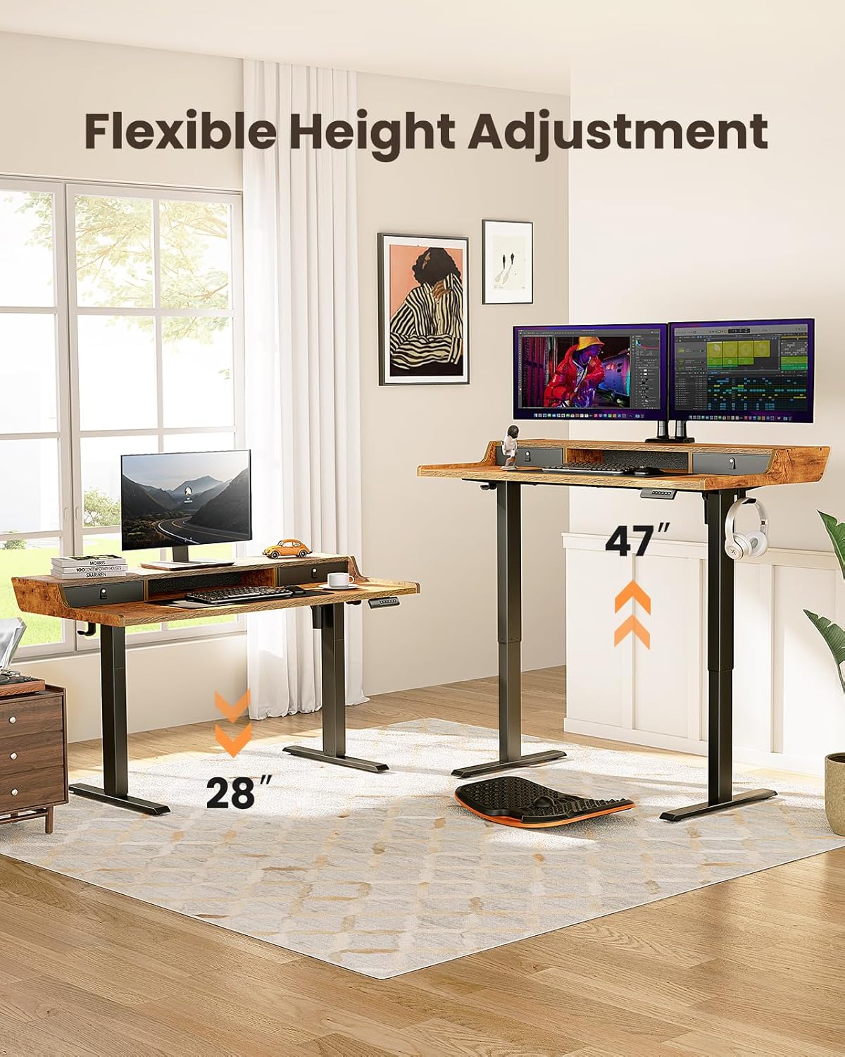Core Series Standing Desk - +Upper Drawers