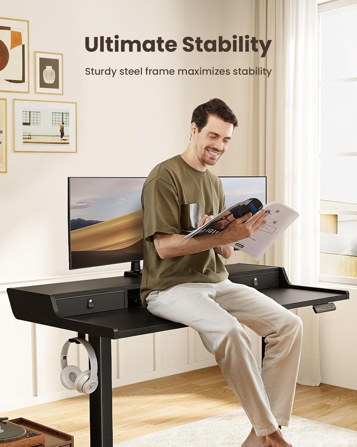 Core Series Standing Desk - +Upper Drawers
