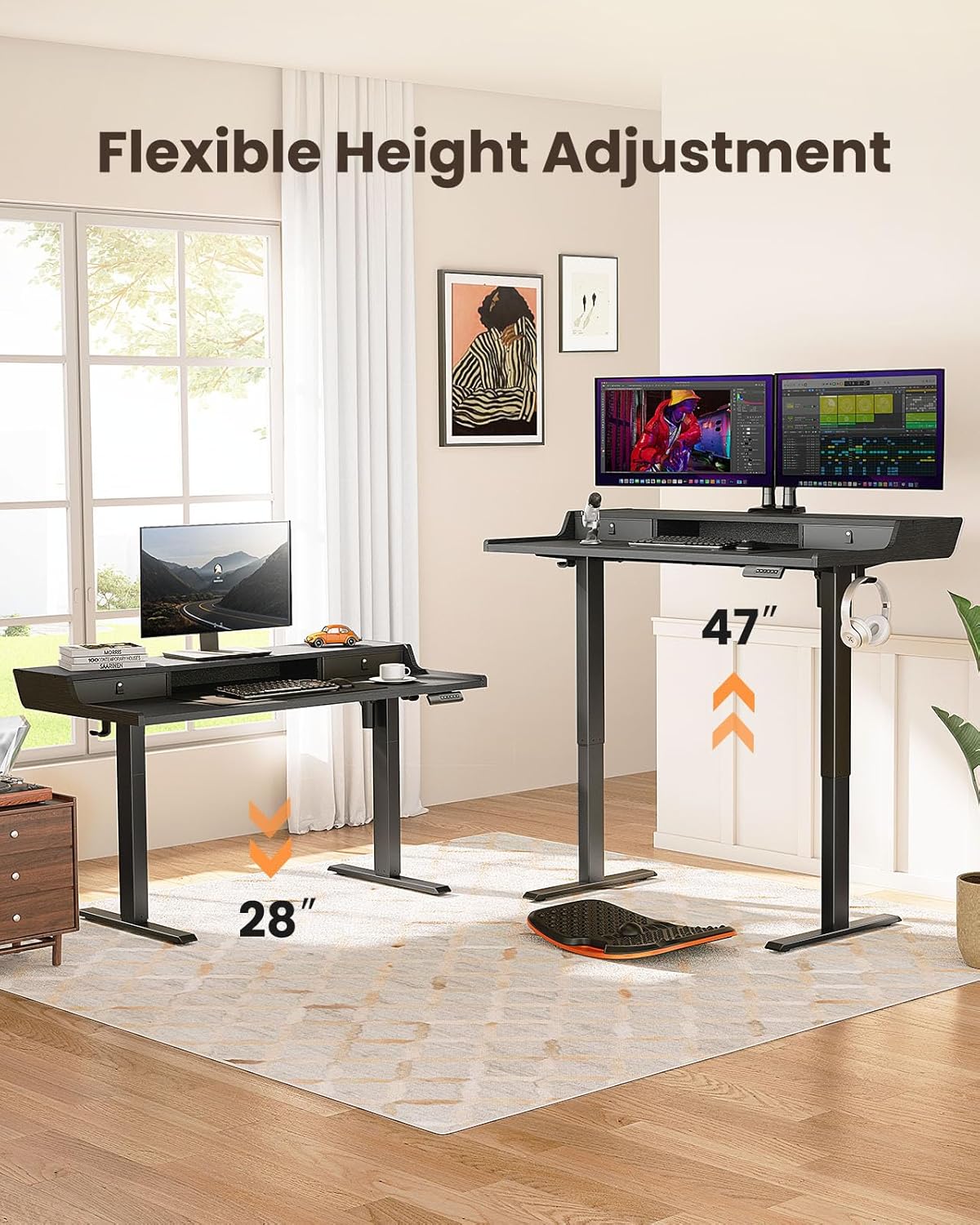 Core Series Standing Desk - +Upper Drawers