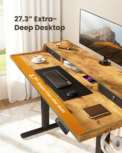 Core Series Standing Desk - +Upper Drawers