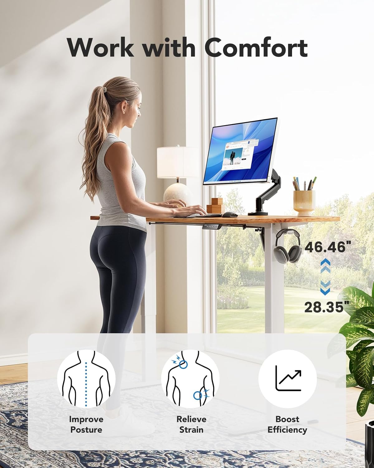 Core Series Standing Desk - +Upper Drawers