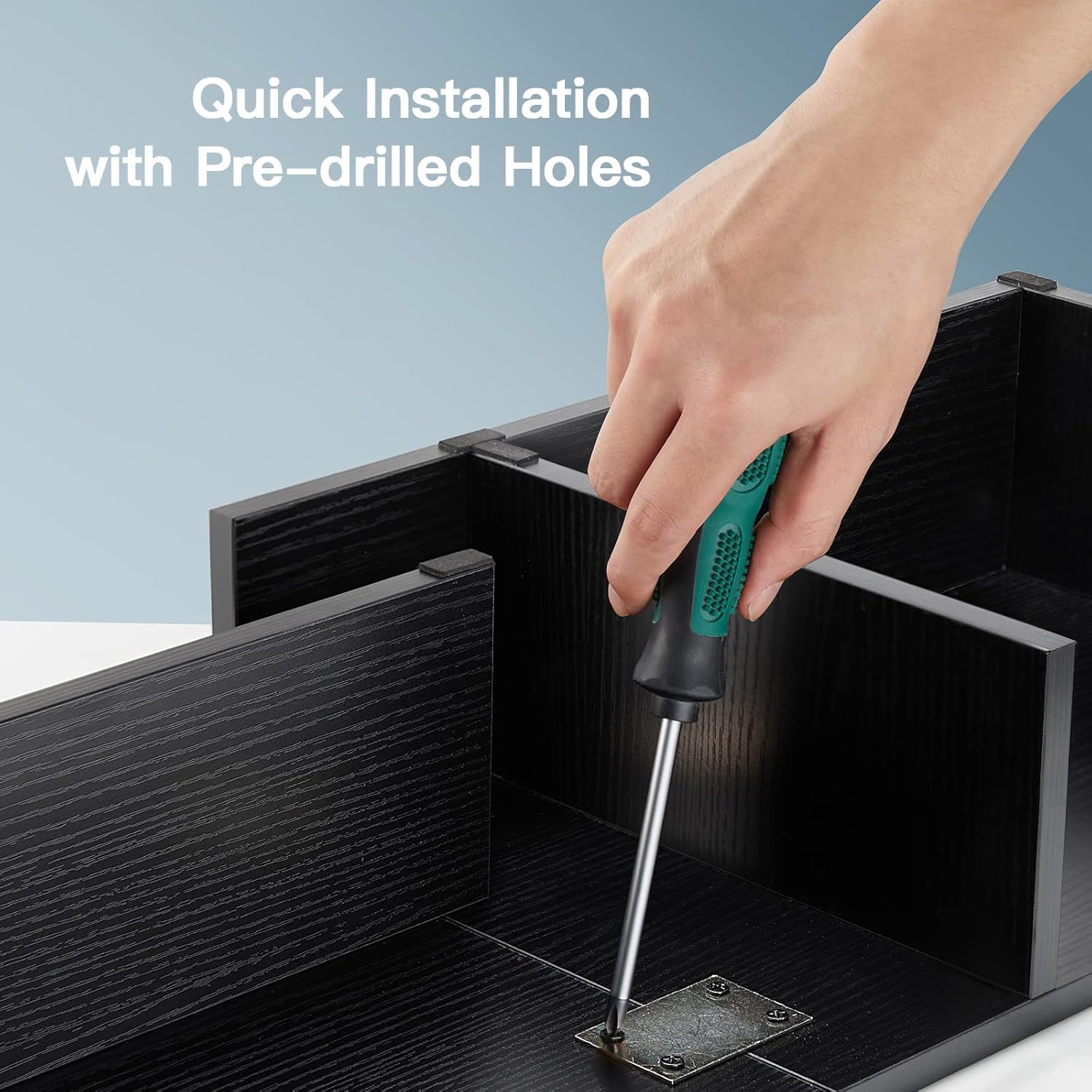 Dual Monitor Stand with Drawers - 