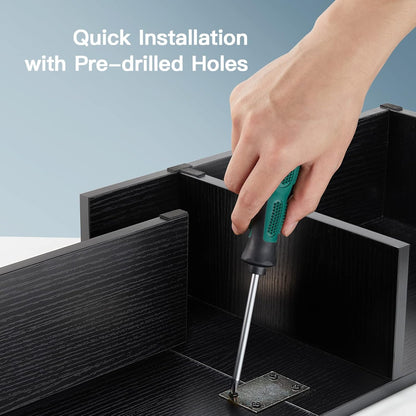 Dual Monitor Stand with Drawers - 