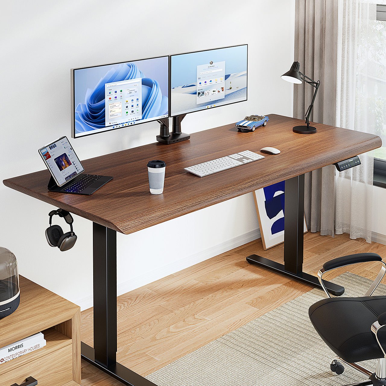Dual Motor Electric Standing Desk Frame - Black