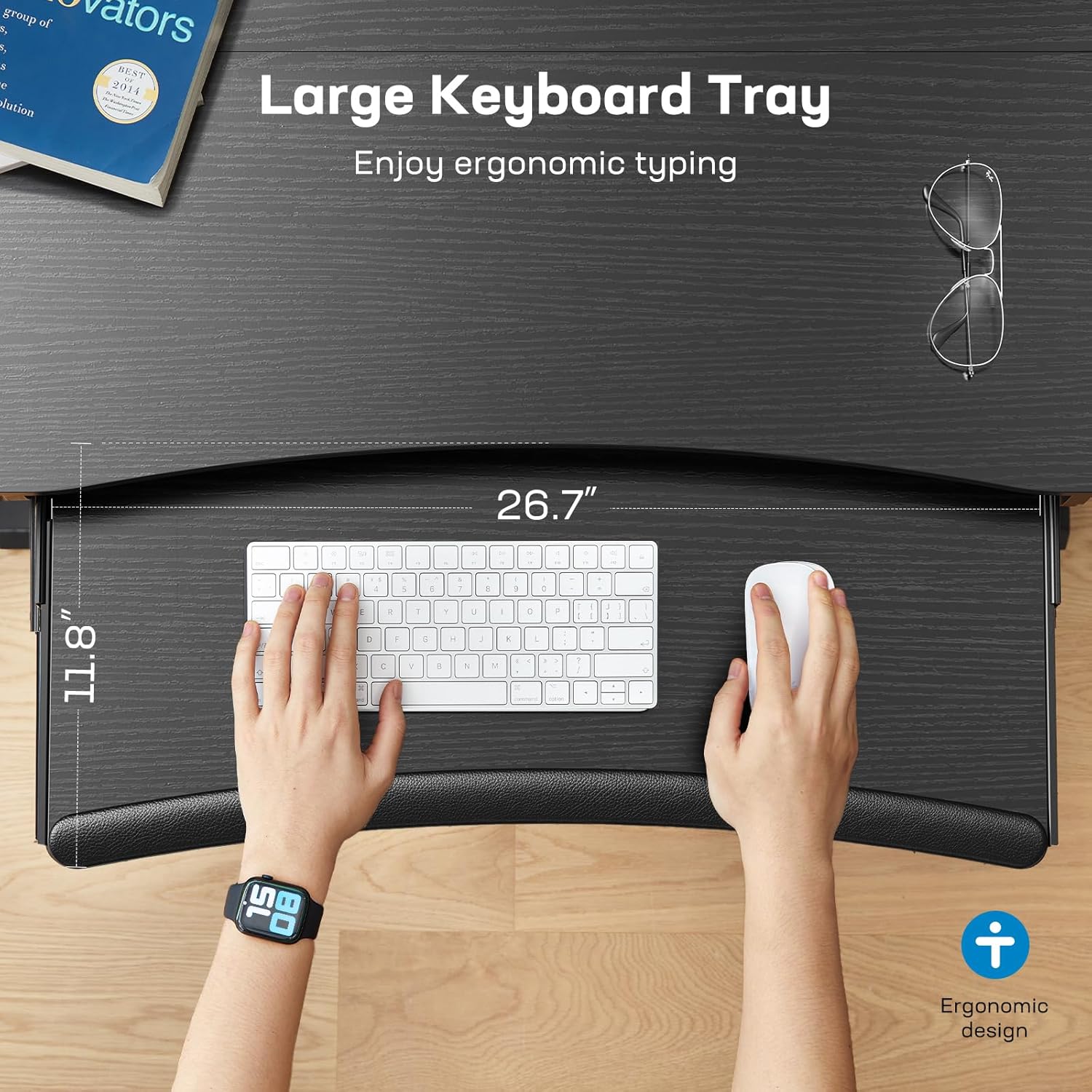 Electric Standing Desk with Storage & Keyboard Tray - New Release! - 48" x 26"