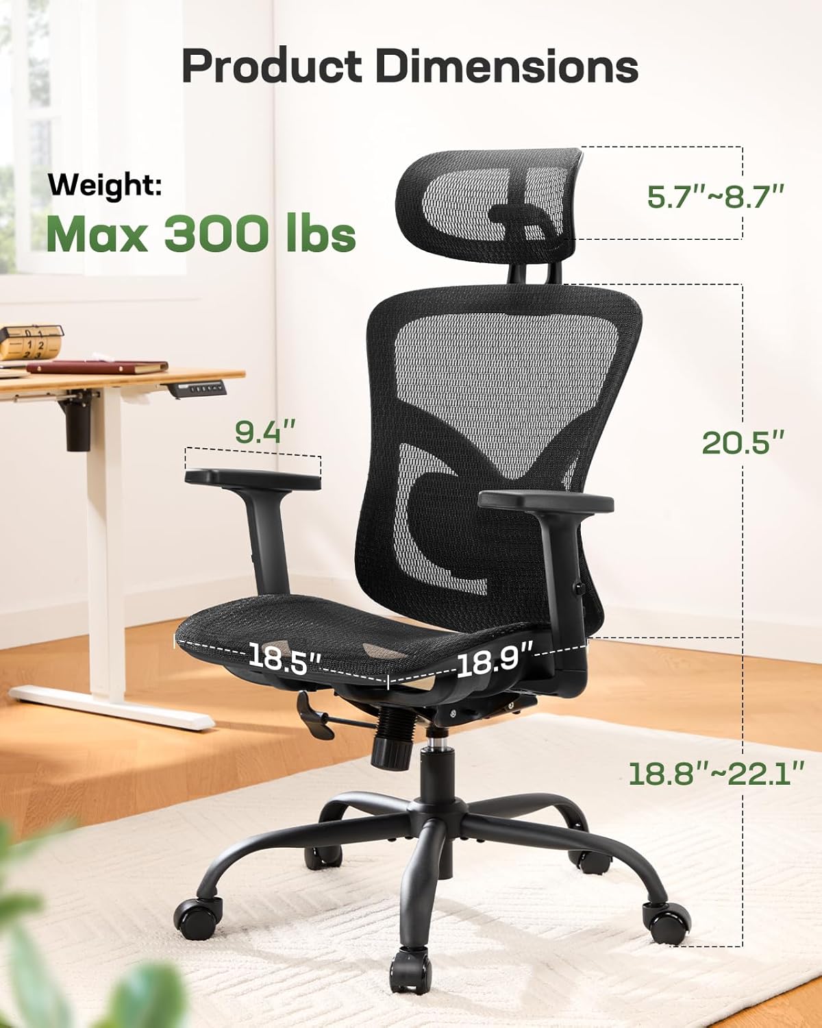 Ergonomic Mesh Chair - Black