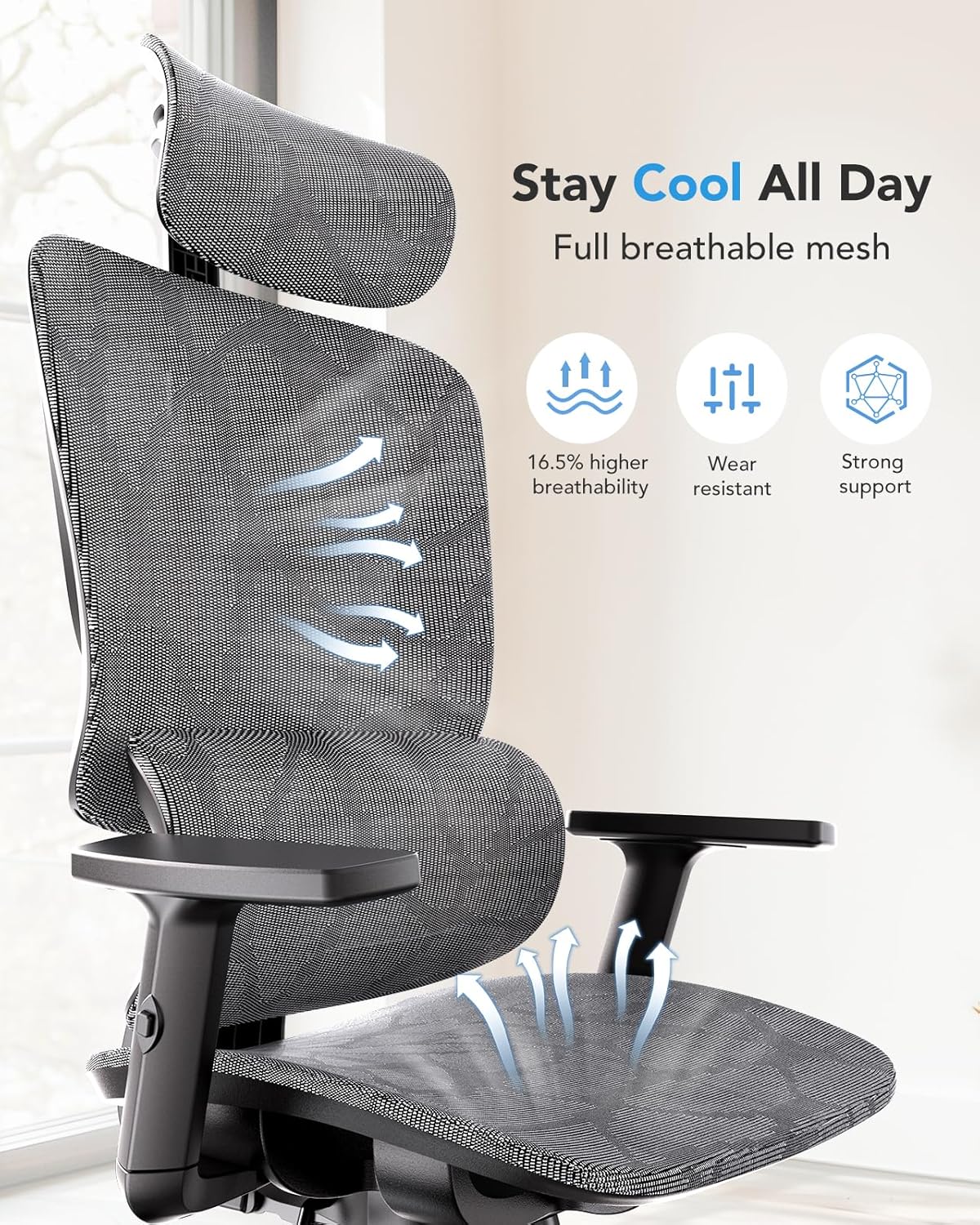ErgoPlus Mesh Office Chair - Grey