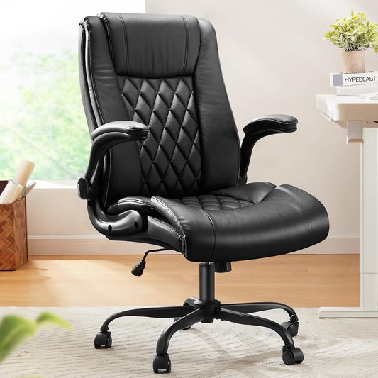 Executive Office Chair with Flip - up Armrests - Black